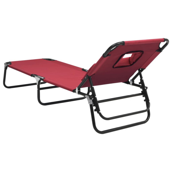 Tumbona plegable acero recubrimiento en polvo tela Oxford rojo M 5