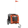Remolque bicicleta para perros hierro tela Oxford naranja gris 3