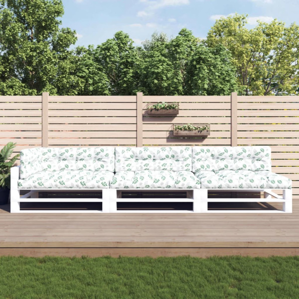 Cojines para palés 7 piezas tela estampado de hojas D