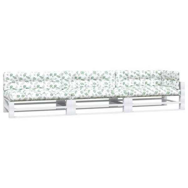 Cojines para palés 7 piezas tela estampado de hojas M 3