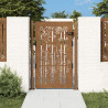Puerta de jardín acero corten diseño bambú 105x155 cm 1