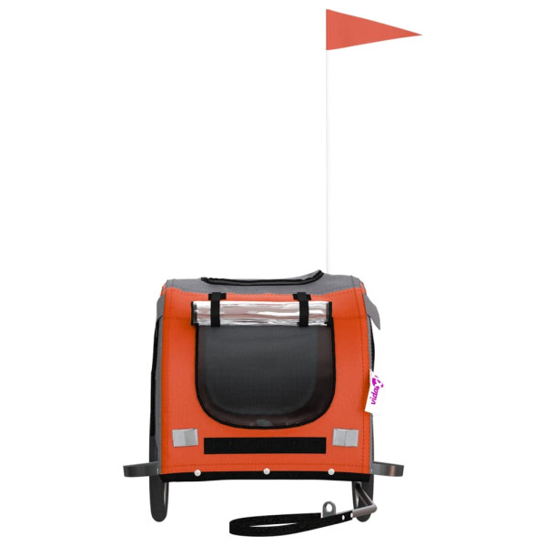 Remolque bicicleta para perros hierro tela Oxford naranja negro M 4