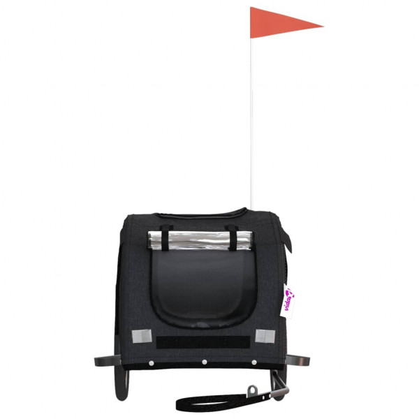 Remolque de bicicleta para perros hierro y tela Oxford negro M 4