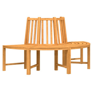 Banco de árbol semicircular madera maciza de teca Ø160 cm H