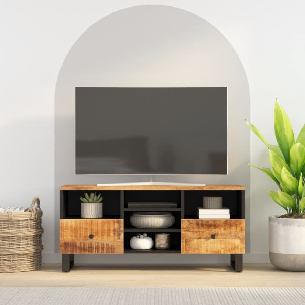 Mueble de TV madera mango y madera de ingeniería 100x33x46 cm D