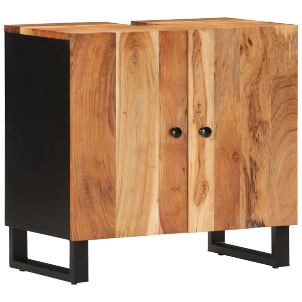 Mueble de lavabo madera acacia y madera ingeniería 62x33x58 cm M 2