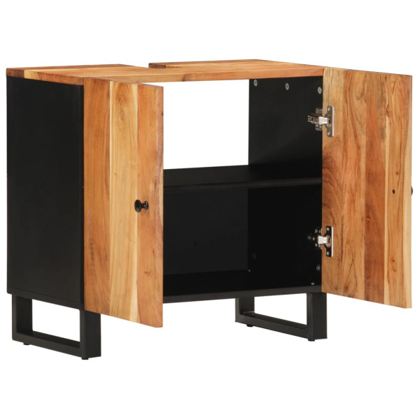 Mueble de lavabo madera acacia y madera ingeniería 62x33x58 cm M 3
