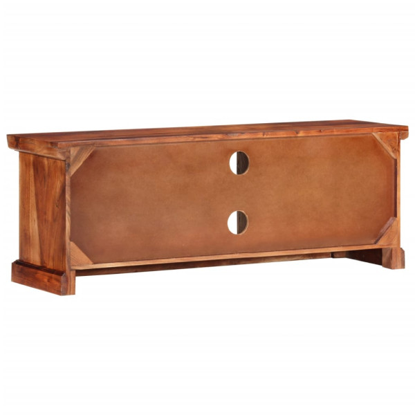 Móveis de televisão com portas de madeira maciça de acacia 112x30x40 cm M 4