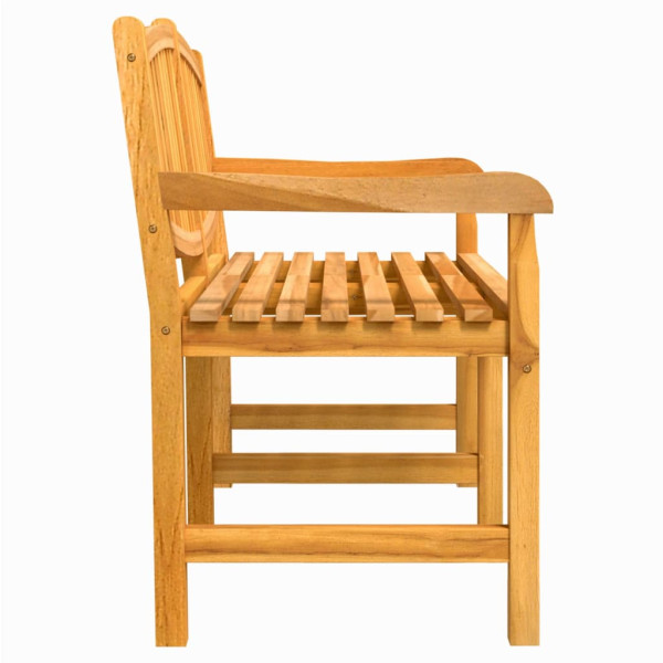 Banco de jardín madera maciza de teca 149.5x60x90 cm M 4