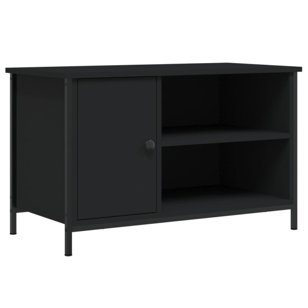 Mueble para TV madera contrachapada negro 80x40x50 cm M 2