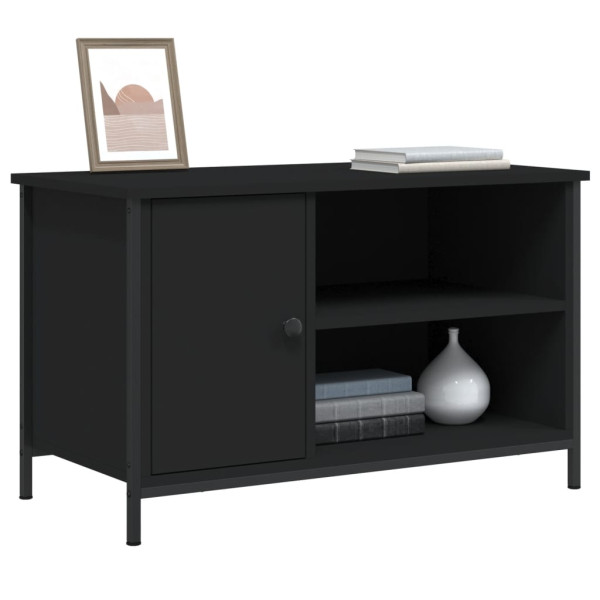 Mueble para TV madera contrachapada negro 80x40x50 cm M 3