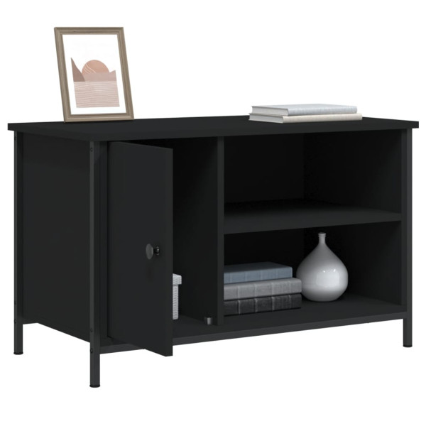 Mueble para TV madera contrachapada negro 80x40x50 cm M 4