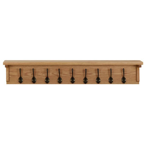 Perchero de madera maciza de roble 90x16x16 cm H