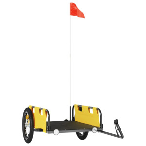 Remolque de carga para bicicleta hierro y tela Oxford amarillo H
