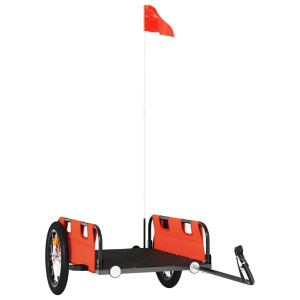 Remolque de carga para bicicleta hierro y tela Oxford naranja H