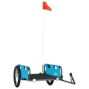 Remolque de carga para bicicleta hierro y tela Oxford azul H