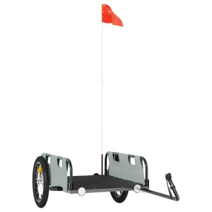 Remolque de carga para bicicleta hierro y tela Oxford gris H