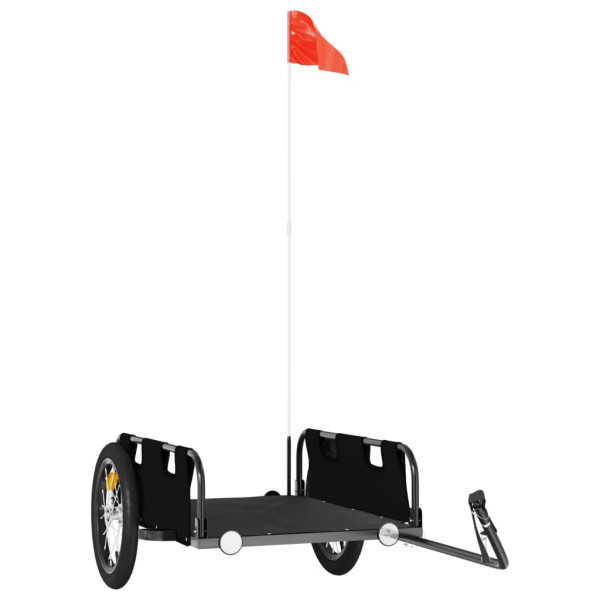 Remolque de carga para bicicleta hierro y tela Oxford negro M 2