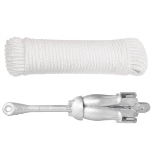 Ancla plegable con cuerda hierro maleable plateado 6 kg H