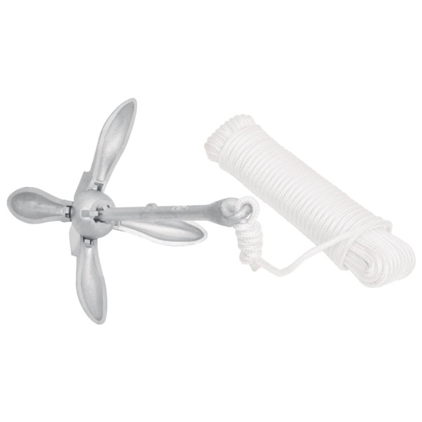 Ancla plegable con cuerda hierro maleable plateado 8 kg M 3