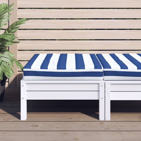 Cojín para palets tela Oxford a rayas azul y blanco 60x60x8 cm D