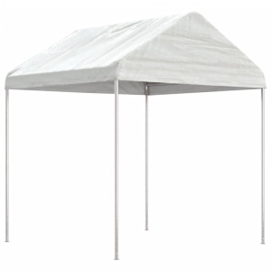 Gazebo com telhado 4.46x2.28x2.69 m polietileno branco H