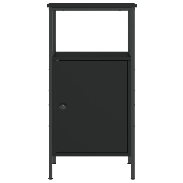 Mesita de noche madera de ingeniería negra 41x31x80 cm M 5