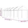 Gazebo com telhado 11.15x2.28x2.69 m polietileno branco 5