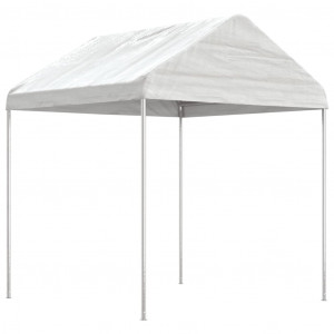 Gazebo com telhado 6.69x2.28x2.69 m polietileno branco H