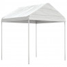 Gazebo com telhado 6.69x2.28x2.69 m polietileno branco 2