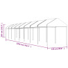 Gazebo com telhado 17.84x2.28x2.69 m polietileno branco 5