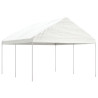 Cenador con techo polietileno blanco 4.46x4.08x3.22 m 1