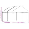 Gazebo com telhado 4.46x4.08x3.22 m polietileno branco 5