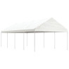 Gazebo com telhado 8.92x4.08x3.22 m polietileno branco 1