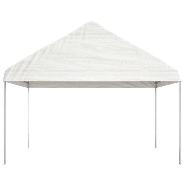 Gazebo com telhado 8.92x4.08x3.22 m polietileno branco M 3