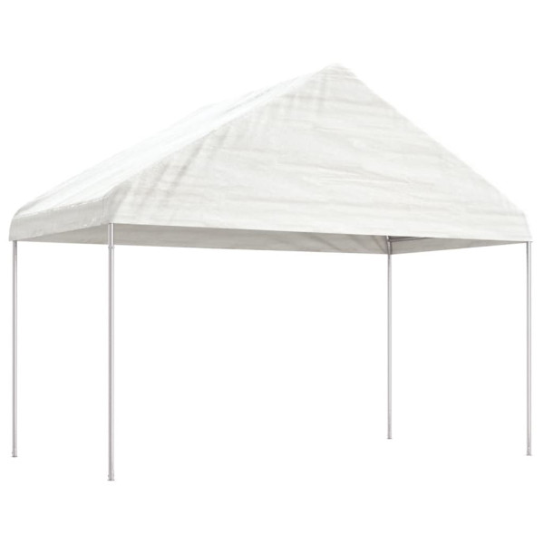 Gazebo com telhado 11.15x4.08x3.22 m polietileno branco M 2