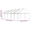 Gazebo com telhado 11.15x4.08x3.22 m polietileno branco 5