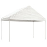 Gazebo com telhado 6.69x4.08x3.22 m polietileno branco 2