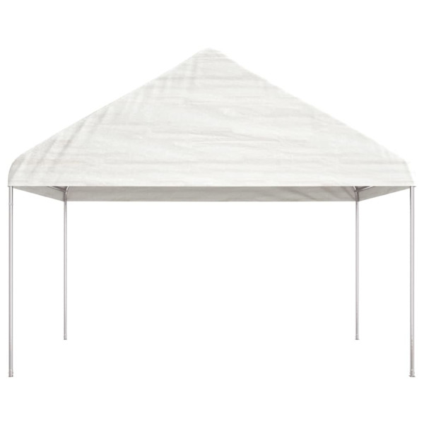 Gazebo com telhado 6.69x4.08x3.22 m polietileno branco M 3