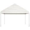 Gazebo com telhado 6.69x4.08x3.22 m polietileno branco 3