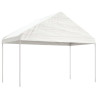 Gazebo com telhado 15.61x4.08x3.22 m polietileno branco 2
