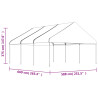 Gazebo com telhado 6.69x5.88x3.75 m polietileno branco 5