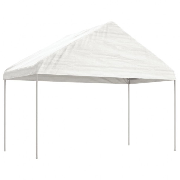 Gazebo com telhado 17.84x4.08x3.22 m polietileno branco M 2