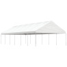 Gazebo com telhado 13.38x5.88x3.75 m polietileno branco 1