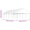 Gazebo com telhado 13.38x5.88x3.75 m polietileno branco 5