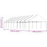 Gazebo com telhado 17.84x5.88x3.75 m polietileno branco 5