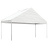Gazebo com telhado 11.15x5.88x3.75 m polietileno branco 2