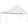 Gazebo com telhado 15.61x5.88x3.75 m polietileno branco 2