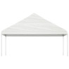 Gazebo com telhado 8.92x5.88x3.75 m polietileno branco 3