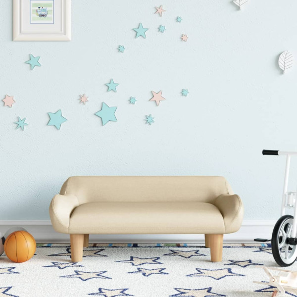 Sofá para niños de tela crema 70x40x24 cm D